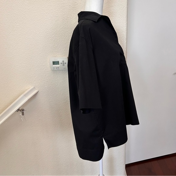 $129 COS Short-Sleeved Resort Shirt size 6 oversized color black 100% cotton - Picture 4 of 10